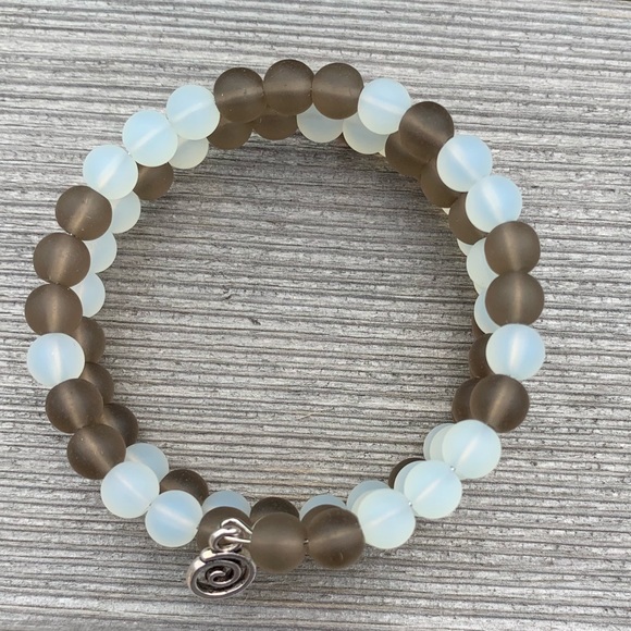 Smoke and Mirrors Sea Bead Wrap Bracelet - Picture 2 of 3